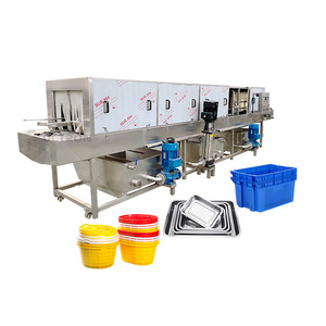 Crate Box Cleaning Machine Plastic Bin Cleaner Machine Automatic Plastic Pallet Washing Machine