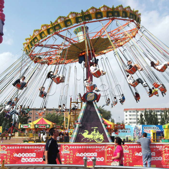 popular amusement swing ride flying chair wave swinger swing carousel big flying chair ride