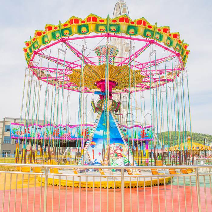 popular amusement swing ride flying chair wave swinger swing carousel big flying chair ride