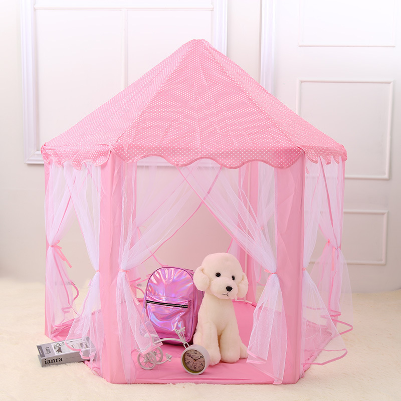 2023 New Arrivals Toy Tent Princess & Prince Kids Castle Toy Tent Large Hexagon Playhouse Kids Castle Play Tent For Children