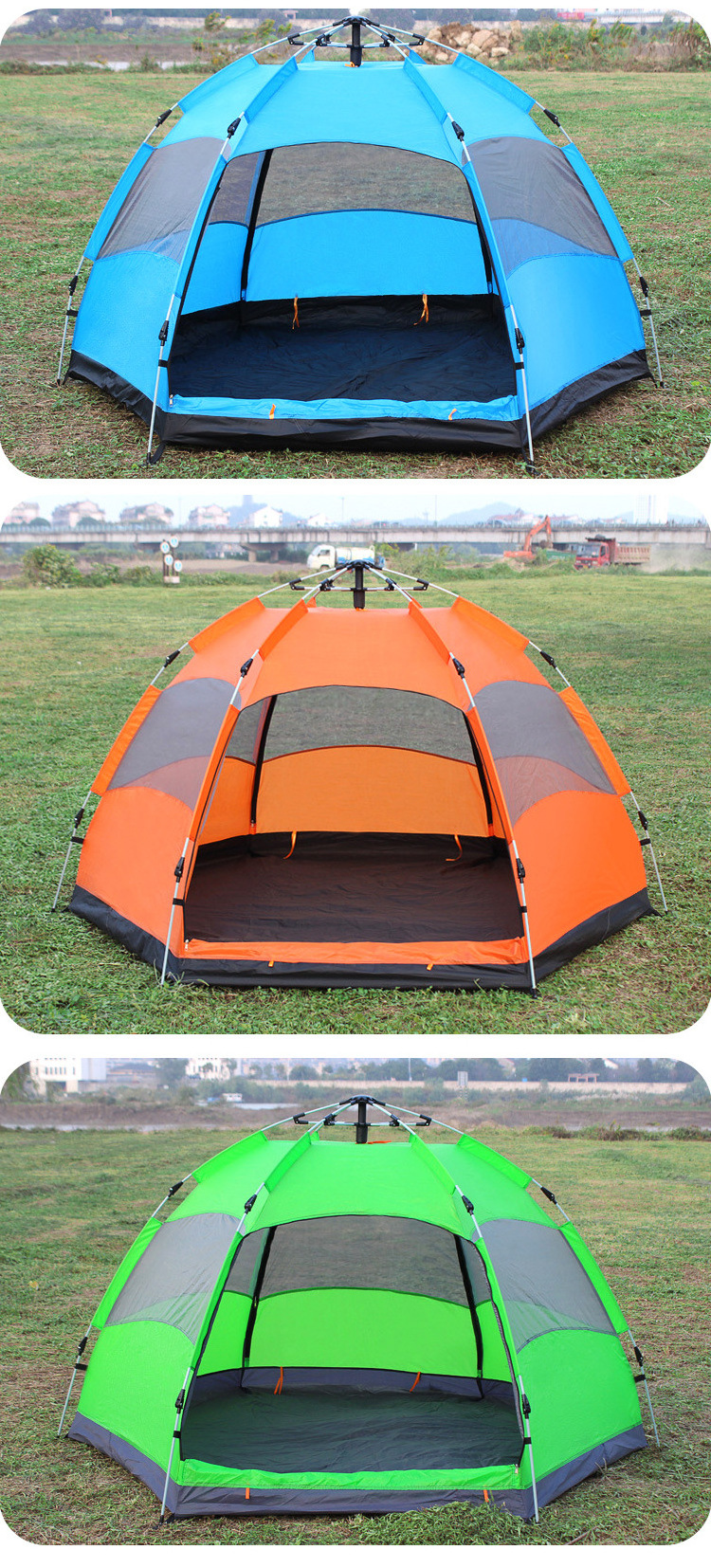 Wholesale Factory Supply  Outdoor Waterproof 5-8 Personal Large Space  Luxury Family Pop Up Camping Tents For Sale