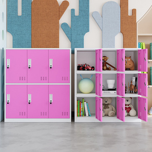 Colorful 6 door kids's cabinet toys organizer storage kids mini lockers