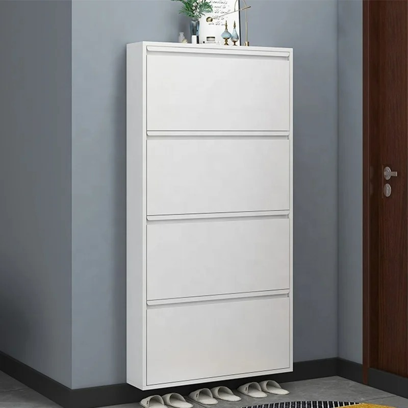 Multi Layer Foldable Shoe Cabinet Storage Convertible Steel Thin Shoe Rack Cabinet  For Home