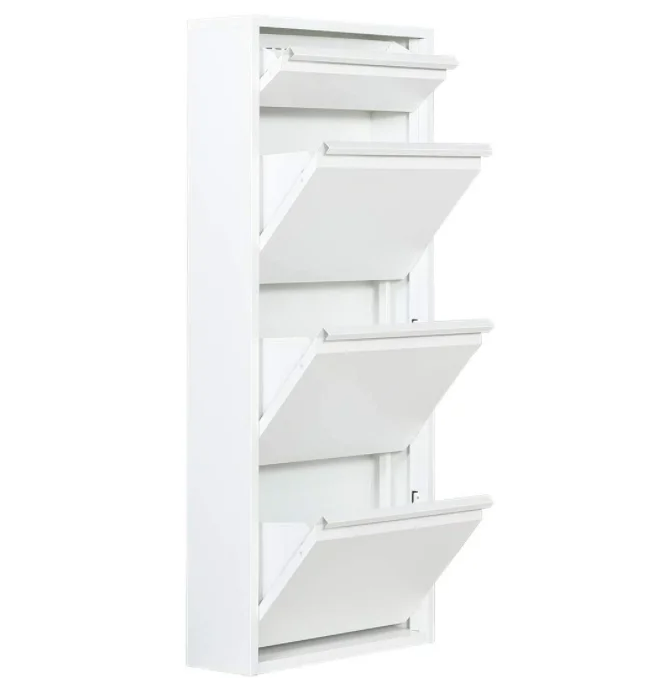 Multi Layer Foldable Shoe Cabinet Storage Convertible Steel Thin Shoe Rack Cabinet  For Home