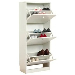 Modern furniture wall mounted metal shoes rack with storage cabinet