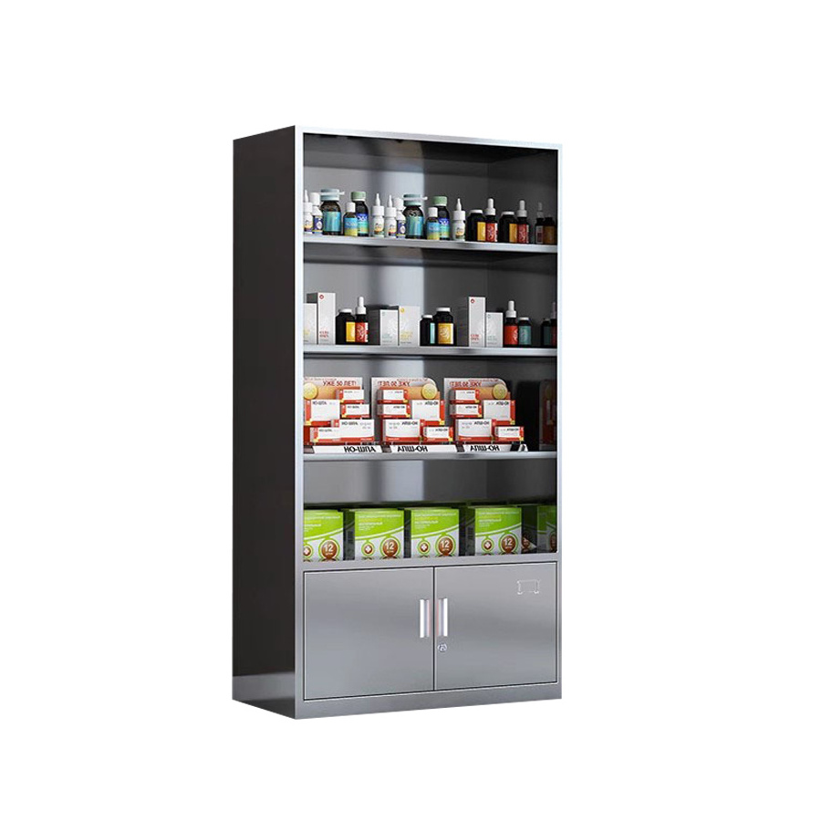 Glass medicine cabinet with medicine cabinet lock