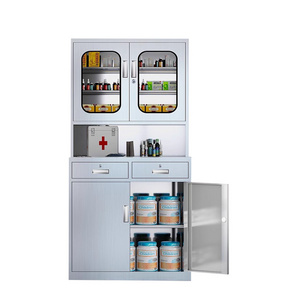 Glass medicine cabinet with medicine cabinet lock