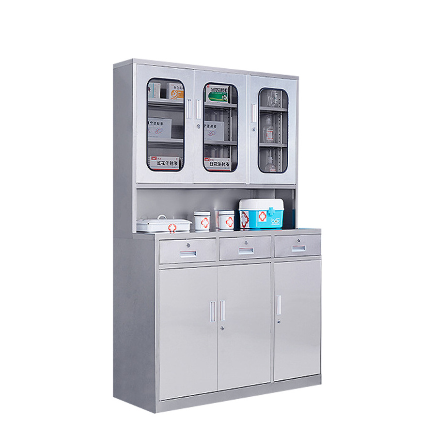 Wall mounted first aid medicine drawers cabinet with lock