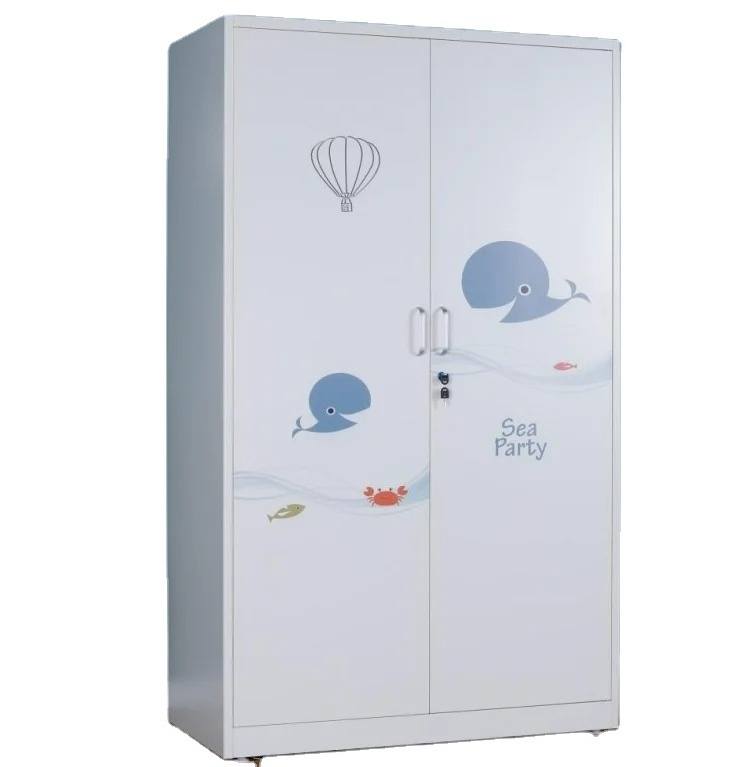 Metal Sliding Door Wardrobe For Children Steel Cabinet Clothes Locker Metal  Wardrobe Closet