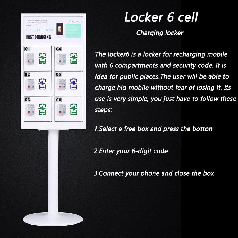 Hot Sale Pin Code Smart Mobile Phone Charging Cabinet Cell Phone Charging Station Locker