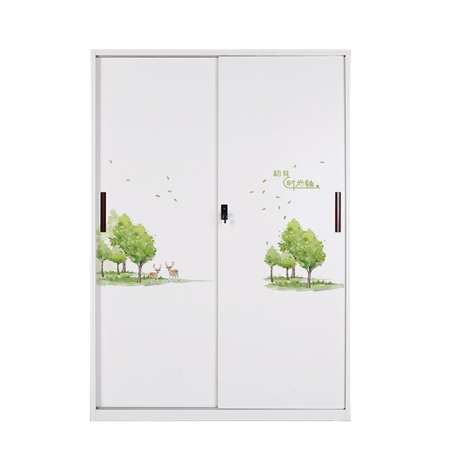 Metal Sliding Door Wardrobe For Children Steel Cabinet Clothes Locker Metal  Wardrobe Closet