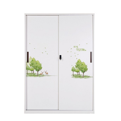 Metal Sliding Door Wardrobe For Children Steel Cabinet Clothes Locker Metal  Wardrobe Closet