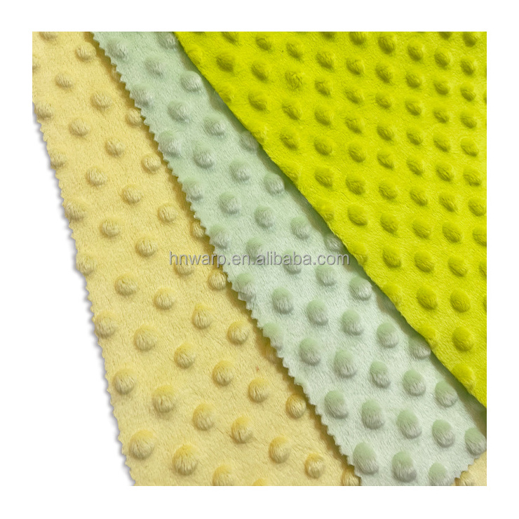 Solid Polyester Minky Fabric Dot Super Soft Cuddle Baby Blanket Plush Fabric