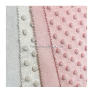 Solid Polyester Minky Fabric Dot Super Soft Cuddle Baby Blanket Plush Fabric