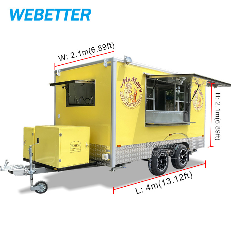 WEBETTER Hamburger Food Trailer Vendors Mobile Catering Food Van Churro Cart Salon Trailer Concession Food Trucks With Kitchen