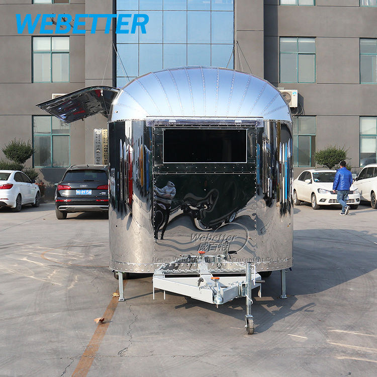 China suppliers airstream mobile kitchen coffee churros deep fryer fast food catering trailer food trucks for sale cheap price