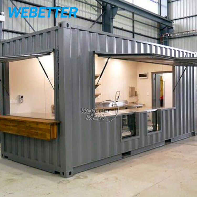 WEBETTER Prefab Restaurant Outdoor Fast Food Kiosk Container Restaurant Movable Shipping Container Shops For Sale