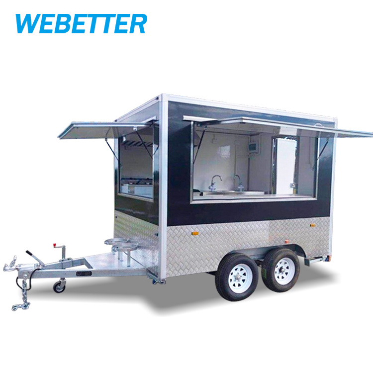 WEBETTER Street Hotdog Cart Small Mobile Food Cart Concession Food Trailer Fully Equipped Mini Mobile Fast Food Truck For Sale