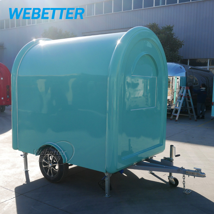 WEBETTER outdoor street small round mobile food trailer mobile hotdog tacos coffee fast food vending cart for sale