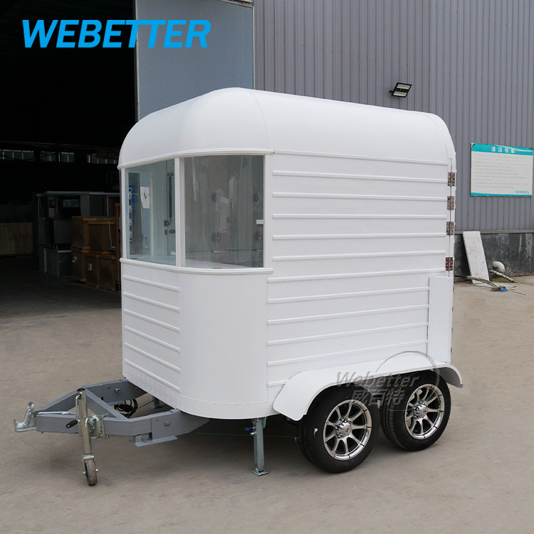 WEBETTER mini horse box food trailer cart small mobile smoothie beer drink dessert candy bar food cart with wheels