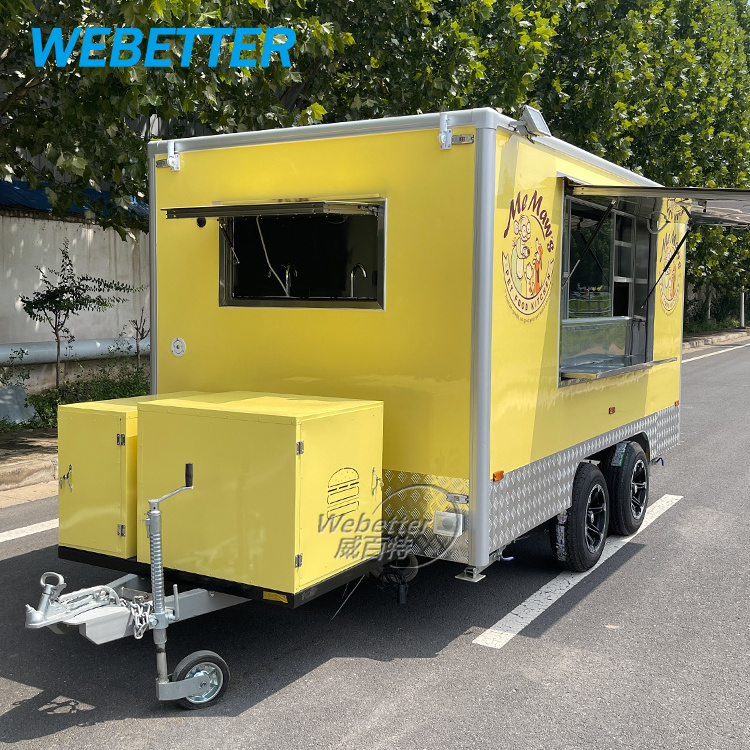 WEBETTER CE Certificate Mobile Fast Food Coffee Lemonade Drink Food Trailer Ice Cream Pizza Truck Catering Outdoor Food Trailer