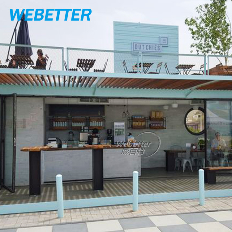 WEBETTER Demountable Cafe Container Modular Restaurants Prefab Bar Container Coffee Shop With Terrace