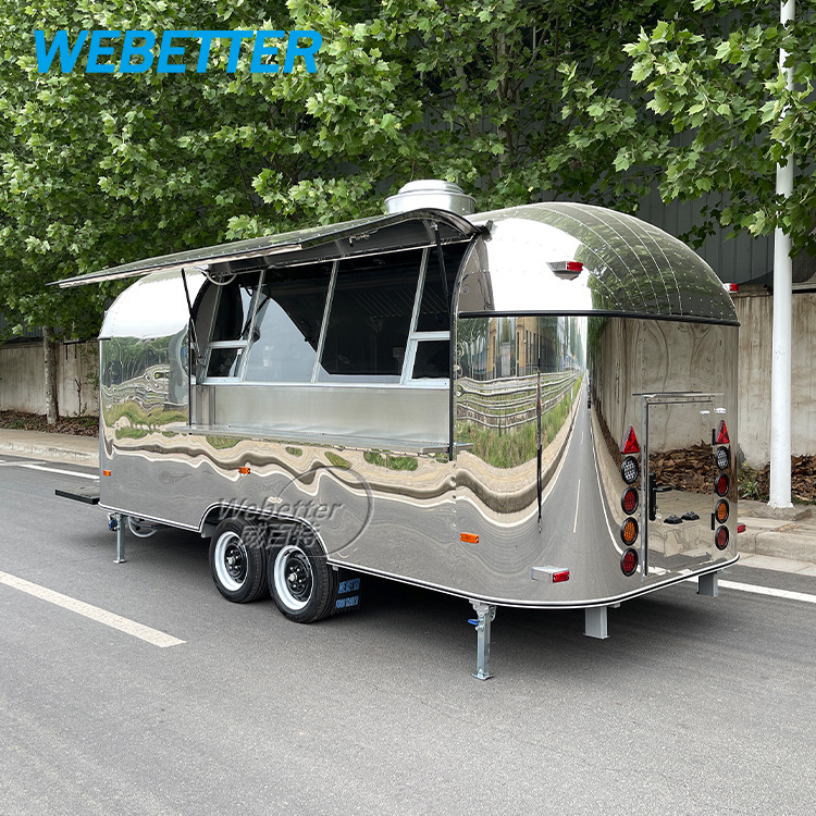 WEBETTER Airstream Mobile BBQ Fast Food Trailer Fully Equipped Mobile Remolque Fast Food Truck With Full Kitchen For Sale