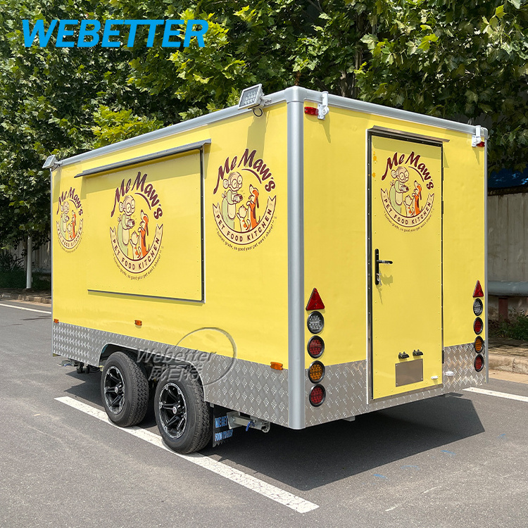 WEBETTER Commercial Catering Concession Trailer Square Mobile Restaurant Food Trailer with Full Kitchen Equipments For Sale