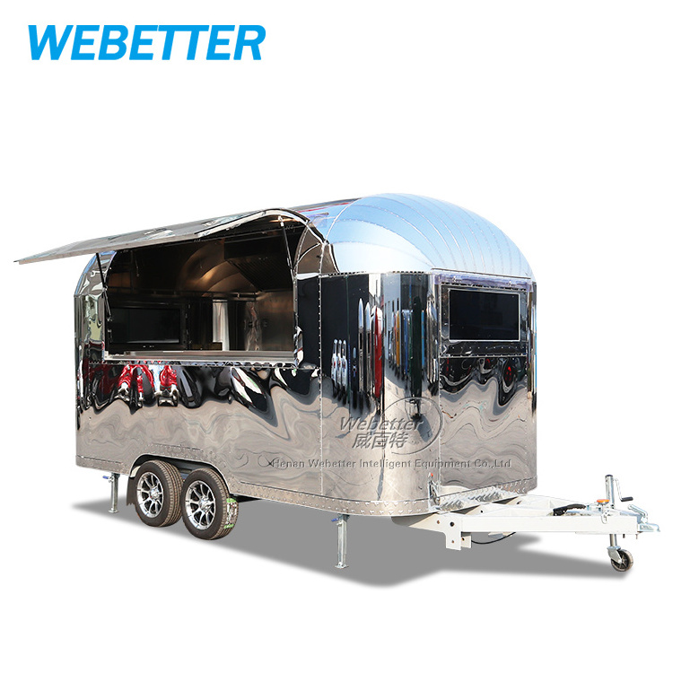 China suppliers airstream mobile kitchen coffee churros deep fryer fast food catering trailer food trucks for sale cheap price