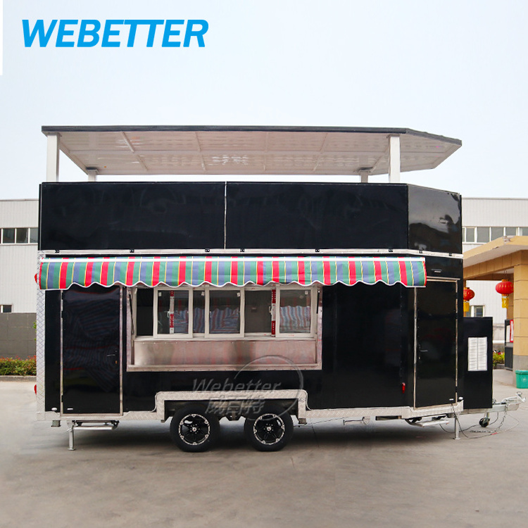 Custom remorque foodtruck two story mobile bar trailer double decker mobile fast food truck with full kitchen for sale in usa