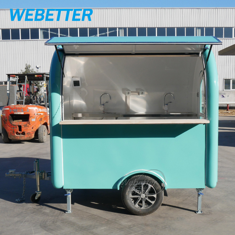 WEBETTER outdoor street small round mobile food trailer mobile hotdog tacos coffee fast food vending cart for sale