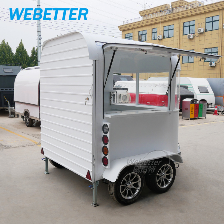 WEBETTER mini horse box food trailer cart small mobile smoothie beer drink dessert candy bar food cart with wheels