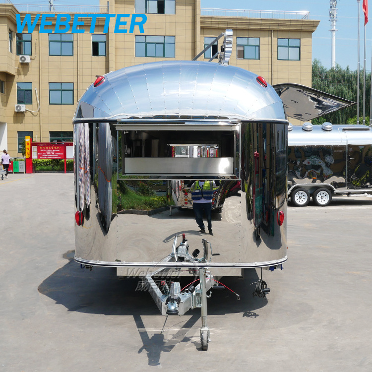 Webetter Stainless Steel Airstream Mobile Food Van Trailer Fully Equipped Mobile Food Truck Purchase With Full Kitchen