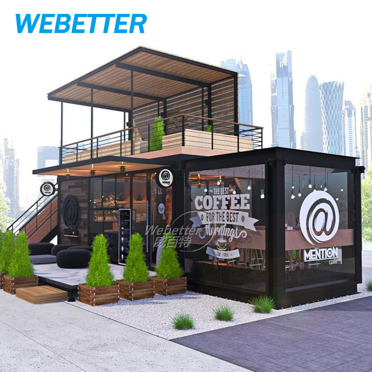 WEBETTER Demountable Cafe Container Modular Restaurants Prefab Bar Container Coffee Shop With Terrace