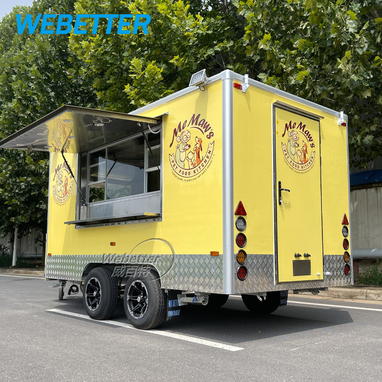 WEBETTER Hamburger Food Trailer Vendors Mobile Catering Food Van Churro Cart Salon Trailer Concession Food Trucks With Kitchen