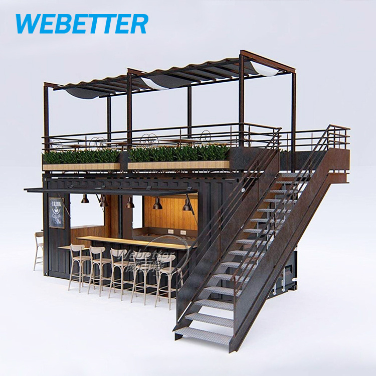 WEBETTER Outdoor Prefab Restaurant Fast Food Luxury Mobile Shipping Container Cafe Snack Bar Modular Restaurant