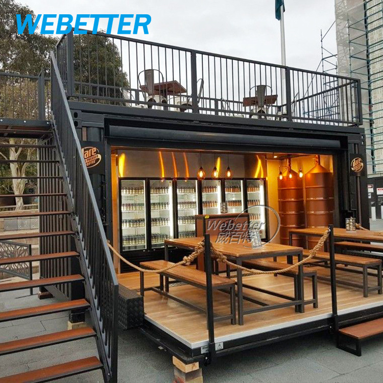 WEBETTER Demountable Cafe Container Modular Restaurants Prefab Bar Container Coffee Shop With Terrace