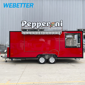 WEBETTER Customised Mobile Pizza Oven Food Truck Trailer Fully Equipped Luxury BBQ Concession Food Trailer With Deck For Sale