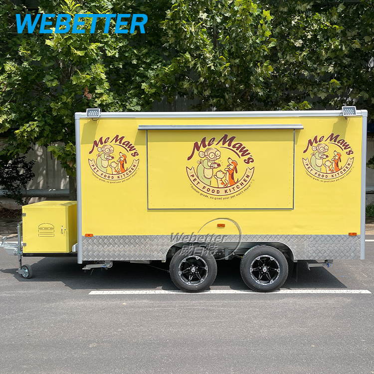 WEBETTER Food Truck Pequenos Customized BBQ Concession Trailers Hotdog Burger Catering Food Trailer With Full Kitchen Equipments