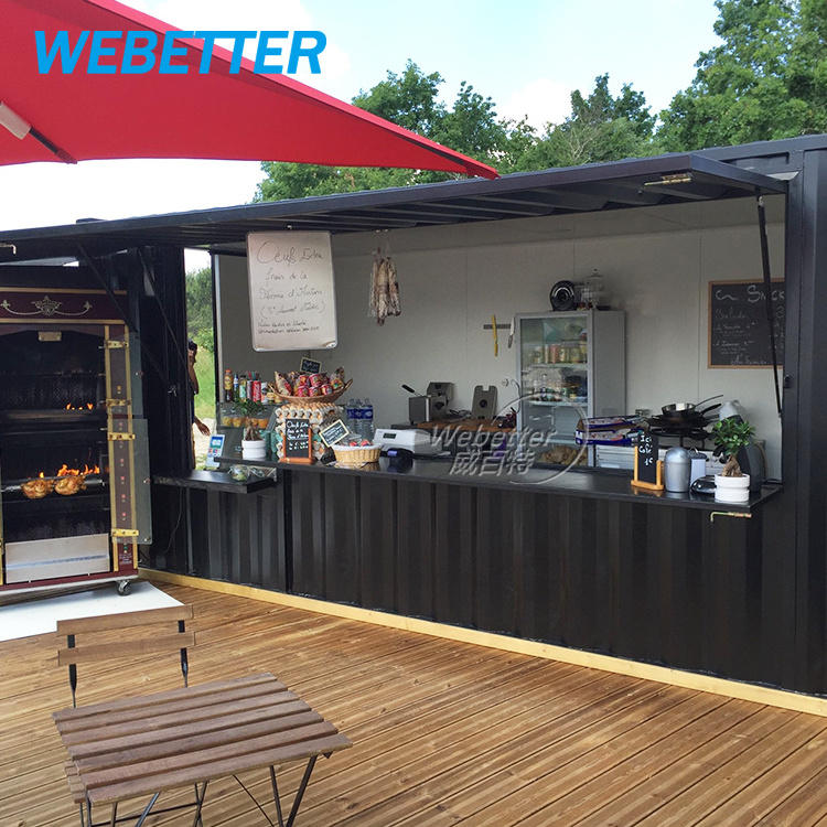 WEBETTER Prefabricated Cabin Restaurant Outdoor Bar 20ft Pop Up Container Coffee Shop Restaurant