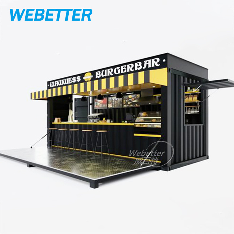 WEBETTER Outdoor Prefab Restaurant Fast Food Luxury Mobile Shipping Container Cafe Snack Bar Modular Restaurant