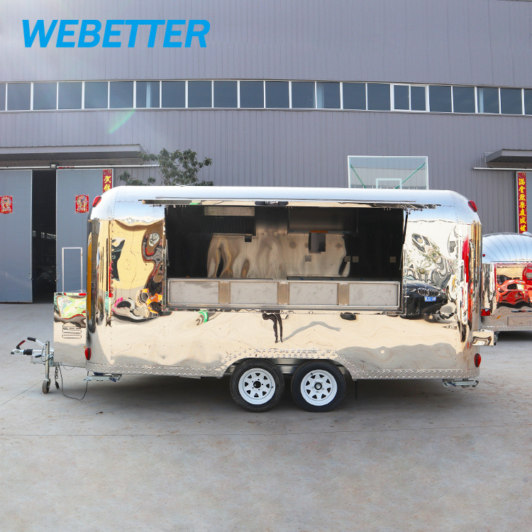 WEBETTER Airstream Food Trailer Coffee Carros De Comida Mobile Burger Van Catering Trailer Food Truck Fully Equipped Restaurant