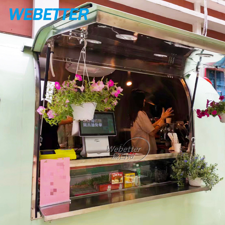 WEBETTER Mobile Mini Airstream Fully Equipped Ice Cream Coffee Food Truck Trailer Food Shop for Sale