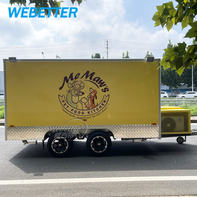 WEBETTER High Quality Square Food Trailer With Kiosk Snack Coffee Mobile Retail Food Trailer Lunch Baked Potato Cart Food Truck