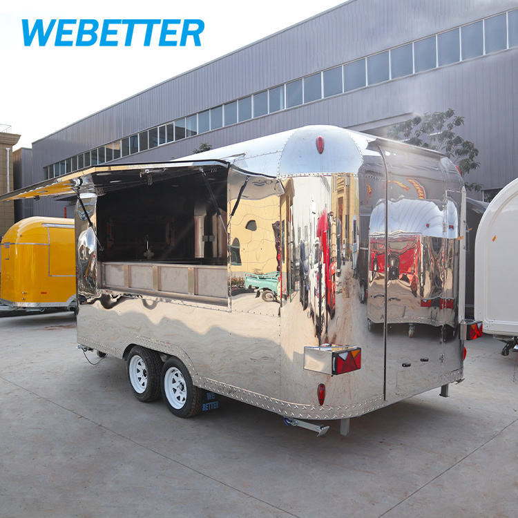 WEBETTER Airstream Food Trailer Coffee Carros De Comida Mobile Burger Van Catering Trailer Food Truck Fully Equipped Restaurant