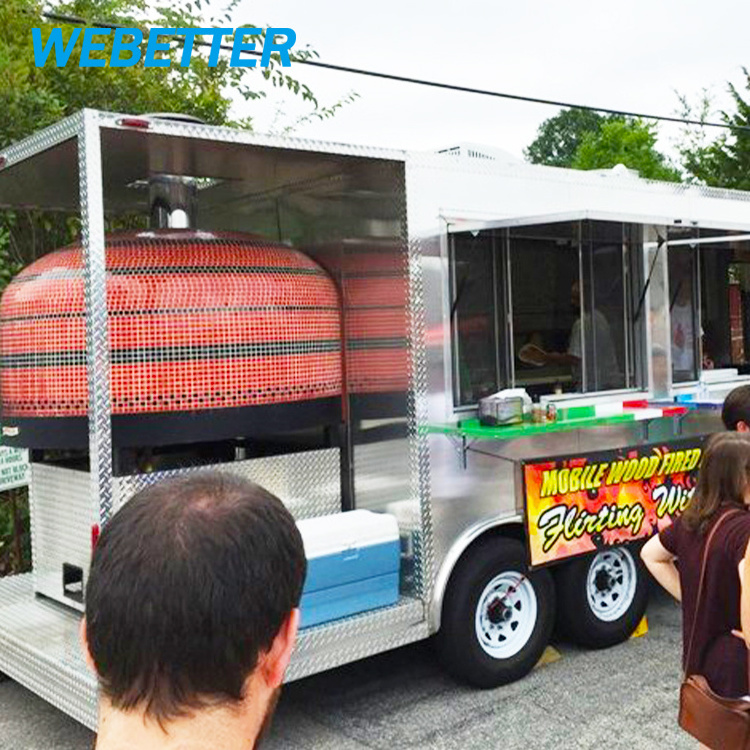 WEBETTER Commercial Catering Concession Mobile Pizza Oven Trailer Mobile Pizza BBQ Food Truck With Full Kitchen For Sale Usa