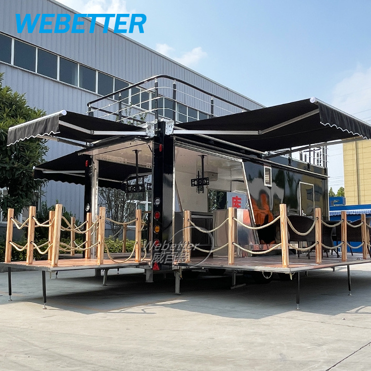 WEBETTER Pasta Food Truck Catering Trailer Fully Equipped Mobile Bar Trailer Restaurant Two Story Food Truck With Stairs