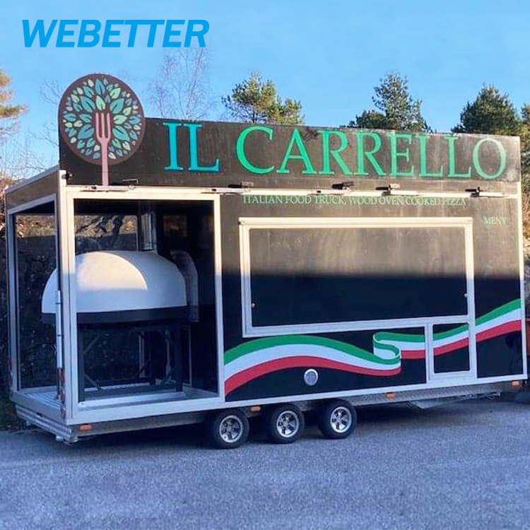 WEBETTER Commercial Catering Concession Mobile Pizza Oven Trailer Mobile Pizza BBQ Food Truck With Full Kitchen For Sale Usa