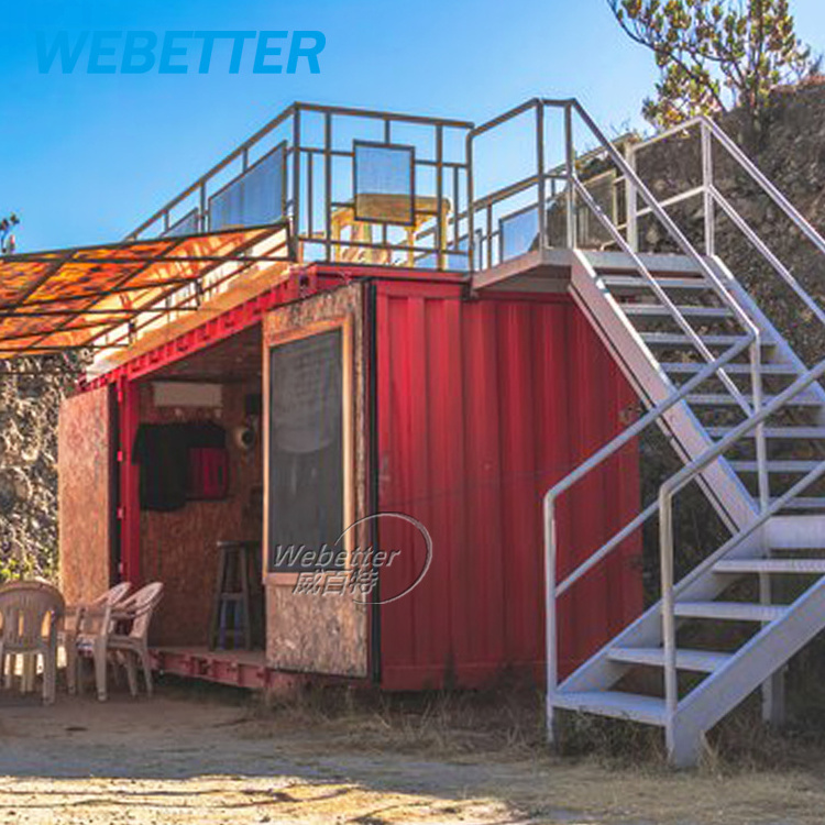 WEBETTER Demountable Cafe Container Modular Restaurants Prefab Bar Container Coffee Shop With Terrace