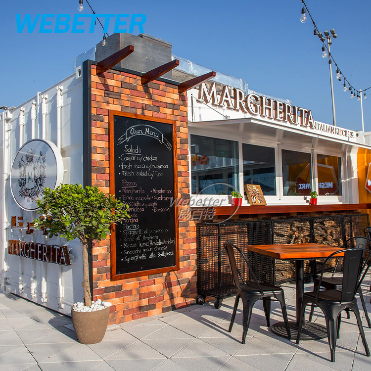 WEBETTER Prefab Restaurant Outdoor Fast Food Kiosk Container Restaurant Movable Shipping Container Shops For Sale